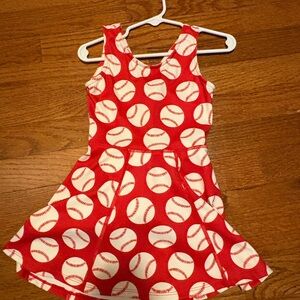 SweetHoney Red and White Stitch Dress